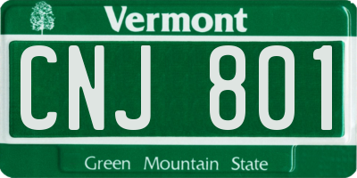 VT license plate CNJ801