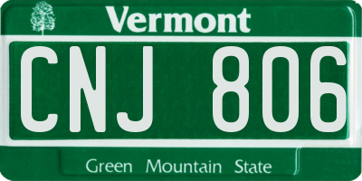 VT license plate CNJ806