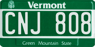 VT license plate CNJ808