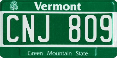 VT license plate CNJ809