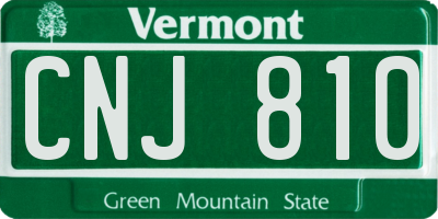 VT license plate CNJ810