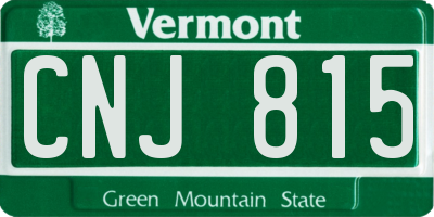 VT license plate CNJ815