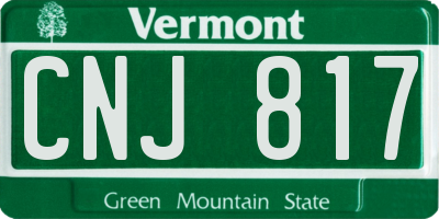 VT license plate CNJ817