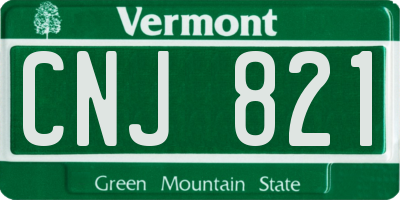 VT license plate CNJ821