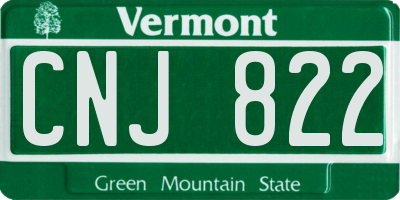 VT license plate CNJ822