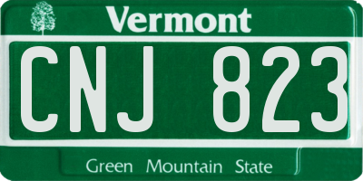 VT license plate CNJ823