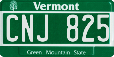VT license plate CNJ825