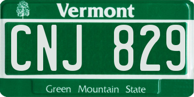 VT license plate CNJ829
