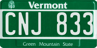 VT license plate CNJ833