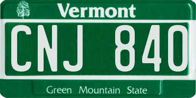 VT license plate CNJ840