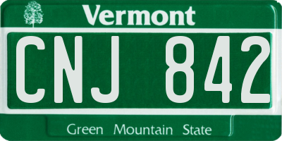 VT license plate CNJ842