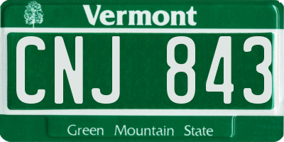 VT license plate CNJ843