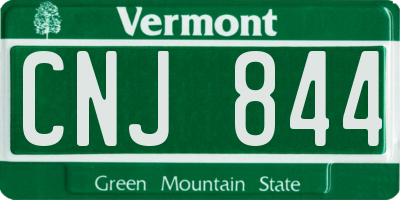 VT license plate CNJ844