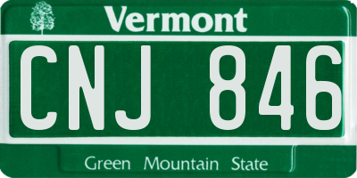 VT license plate CNJ846