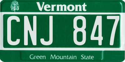 VT license plate CNJ847