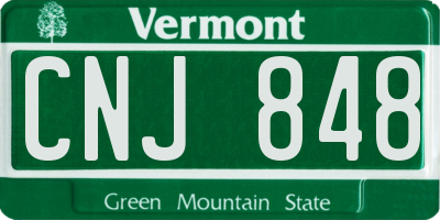 VT license plate CNJ848