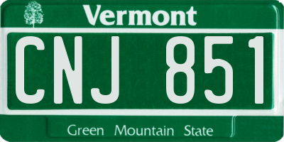 VT license plate CNJ851