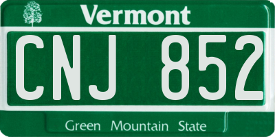 VT license plate CNJ852