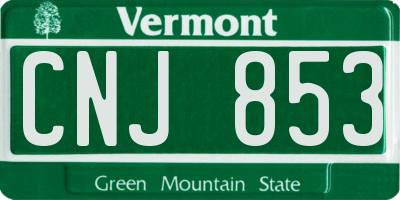 VT license plate CNJ853