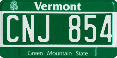 VT license plate CNJ854