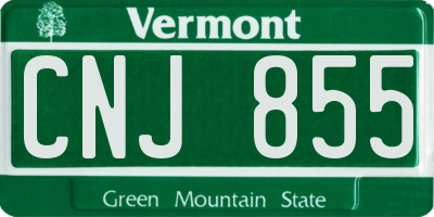 VT license plate CNJ855