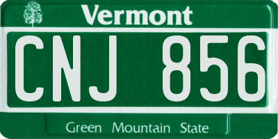 VT license plate CNJ856
