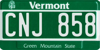 VT license plate CNJ858