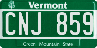 VT license plate CNJ859