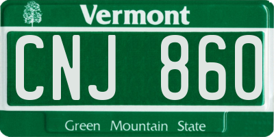 VT license plate CNJ860