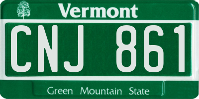VT license plate CNJ861