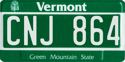 VT license plate CNJ864