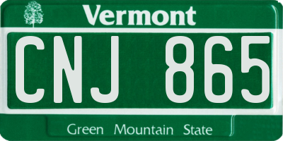 VT license plate CNJ865