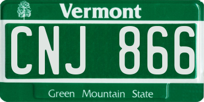 VT license plate CNJ866