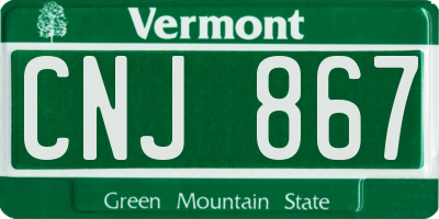 VT license plate CNJ867