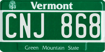 VT license plate CNJ868