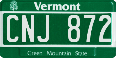 VT license plate CNJ872