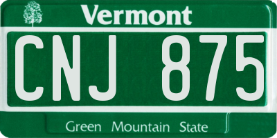 VT license plate CNJ875
