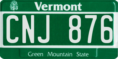 VT license plate CNJ876
