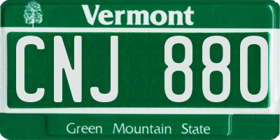 VT license plate CNJ880