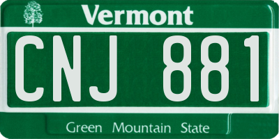 VT license plate CNJ881