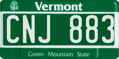 VT license plate CNJ883