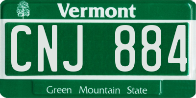 VT license plate CNJ884