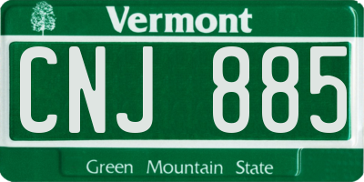 VT license plate CNJ885