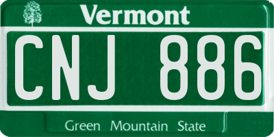VT license plate CNJ886