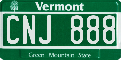 VT license plate CNJ888