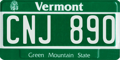 VT license plate CNJ890