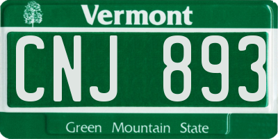 VT license plate CNJ893