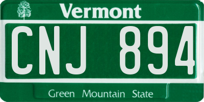 VT license plate CNJ894