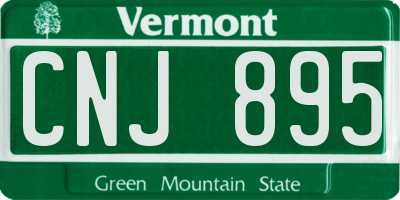 VT license plate CNJ895