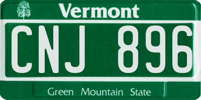 VT license plate CNJ896